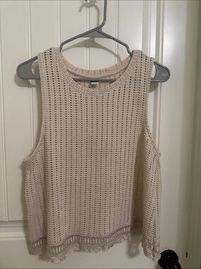 Old Navy Crochet Knit Tank in Off-White